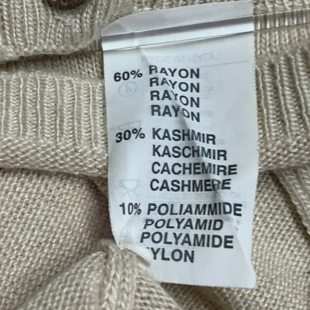 BLUMARINE Size 6 Beige Multi Color Rayon Cashmere Blend Beaded Cardigan Set - Picture 9 of 9